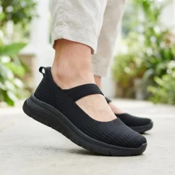 Active Slip On Mary Janes - Black-Black