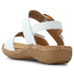 Adjustable Buckle Detail Comfort Sandals - White