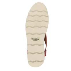 Adjustable-Buckled Leather Sandals - Red
