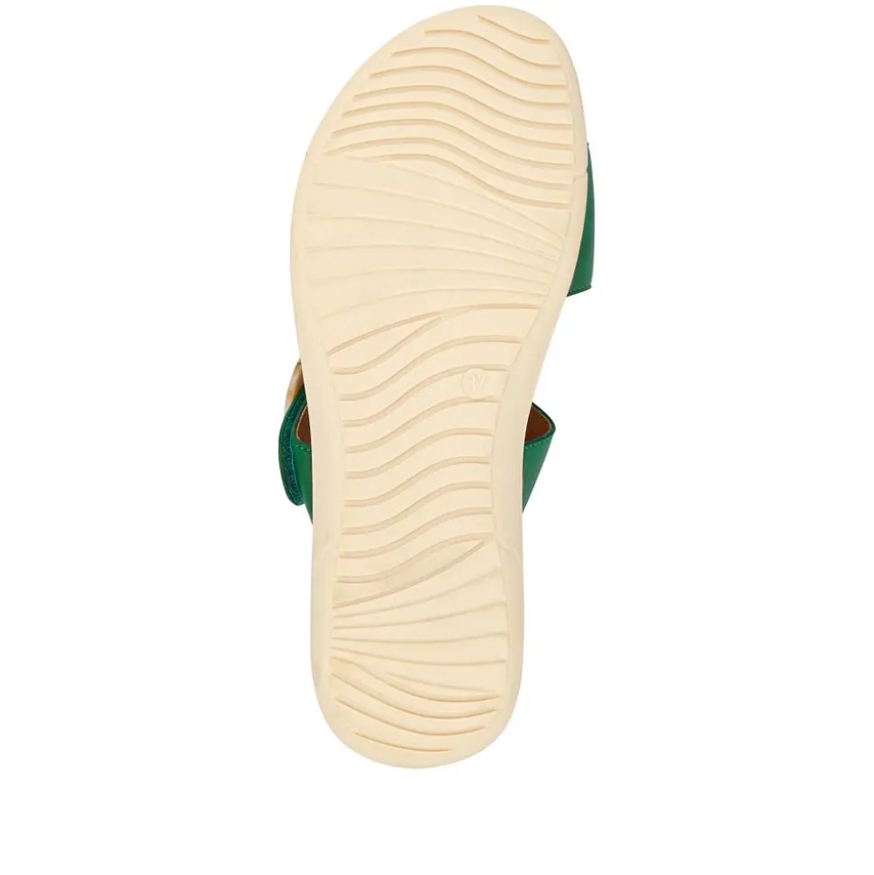 Adjustable Buckle Slingback Comfort Sandals - Green