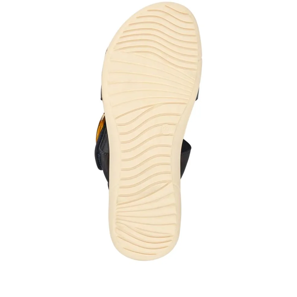 Adjustable Buckle Slingback Comfort Sandals - Navy