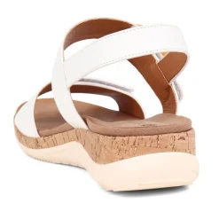 Adjustable Buckle Slingback Comfort Sandals - White