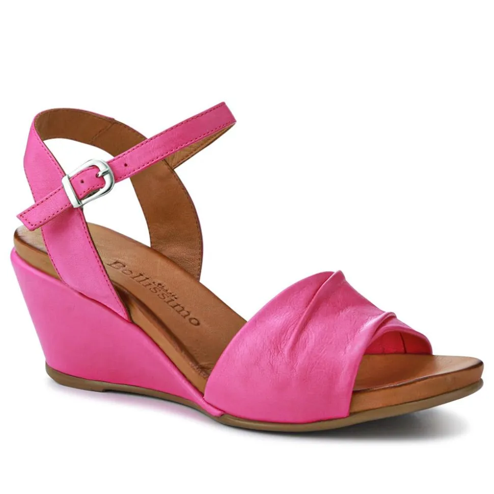 Adjustable Buckle Wedges - Pink