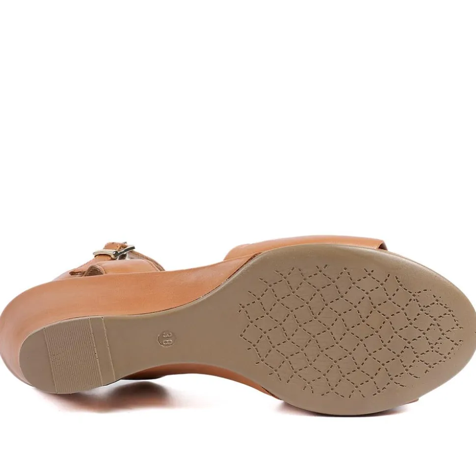 Adjustable Buckle Wedges - Tan