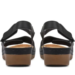 Adjustable Cushioned Sandals - Black