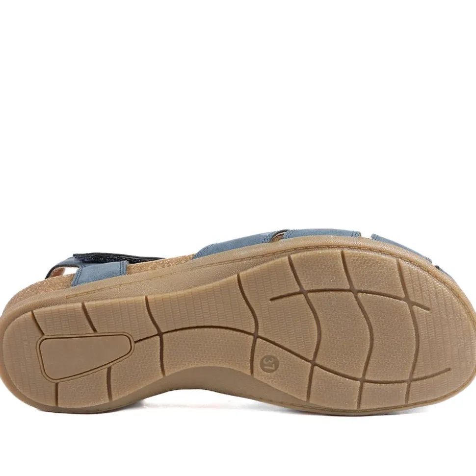 Adjustable Cushioned Sandals - Navy