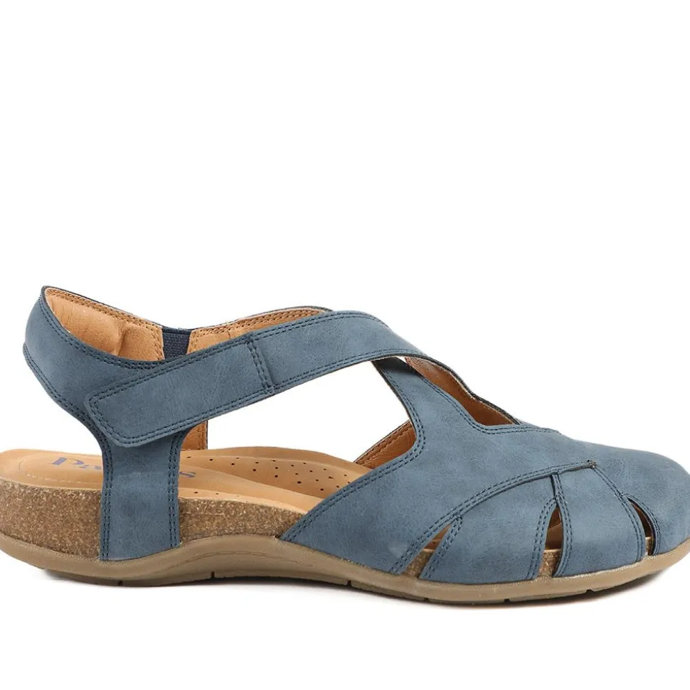 Adjustable Cushioned Sandals - Navy