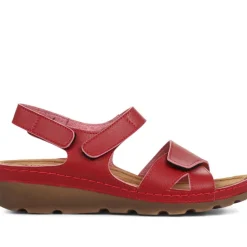 Adjustable Cushioned Sandals - Red