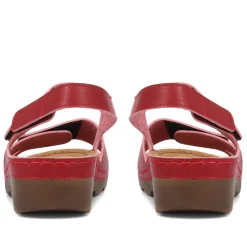 Adjustable Cushioned Sandals - Red