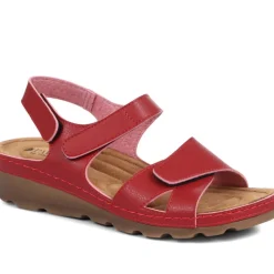 Adjustable Cushioned Sandals - Red