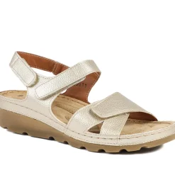 Adjustable Cushioned Sandals - Soft Gold