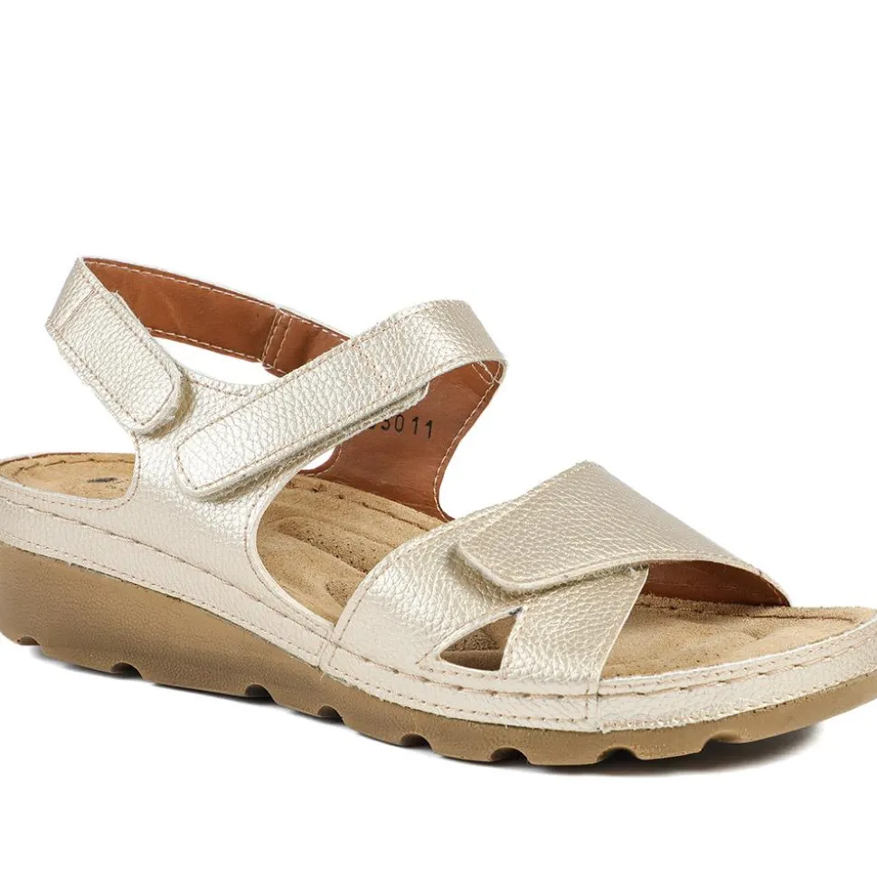 Adjustable Cushioned Sandals - Soft Gold