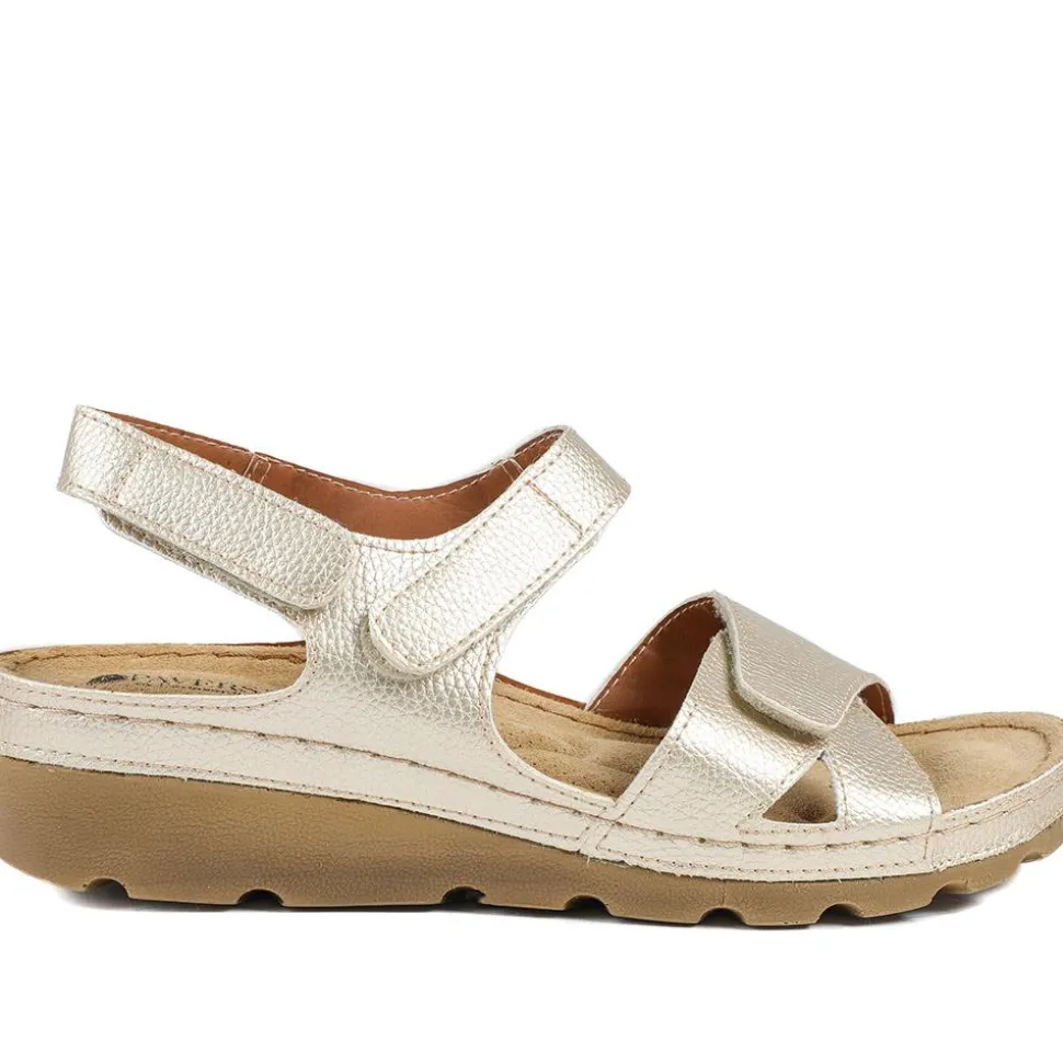 Adjustable Cushioned Sandals - Soft Gold