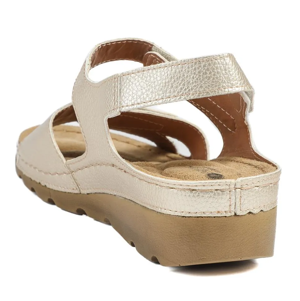 Adjustable Cushioned Sandals - Soft Gold