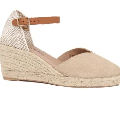 Adjustable Espadrille Sandals - Beige