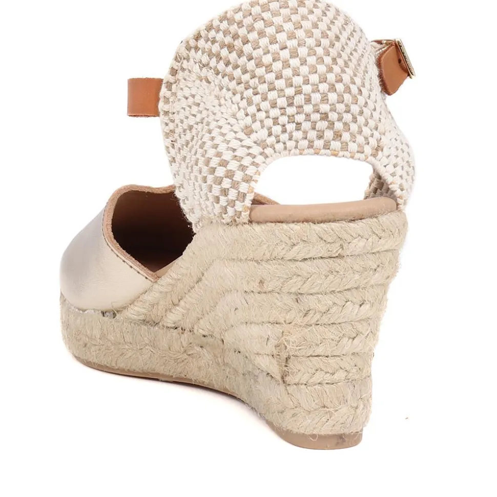 Adjustable Espadrille Sandals - Gold