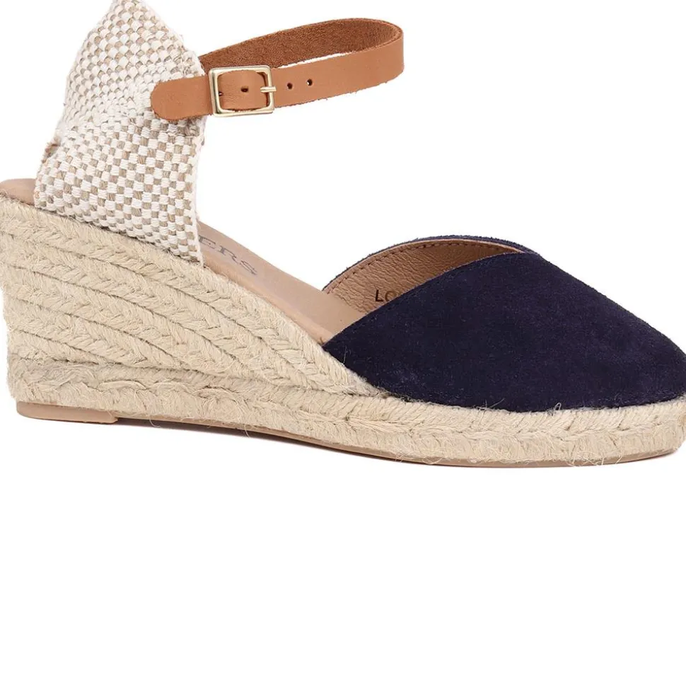 Adjustable Espadrille Sandals - Navy