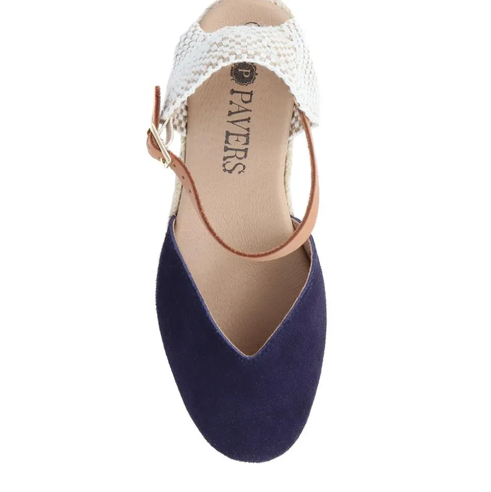 Adjustable Espadrille Sandals - Navy