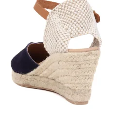 Adjustable Espadrille Sandals - Navy