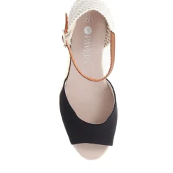 Adjustable Espadrille Sandals - Navy
