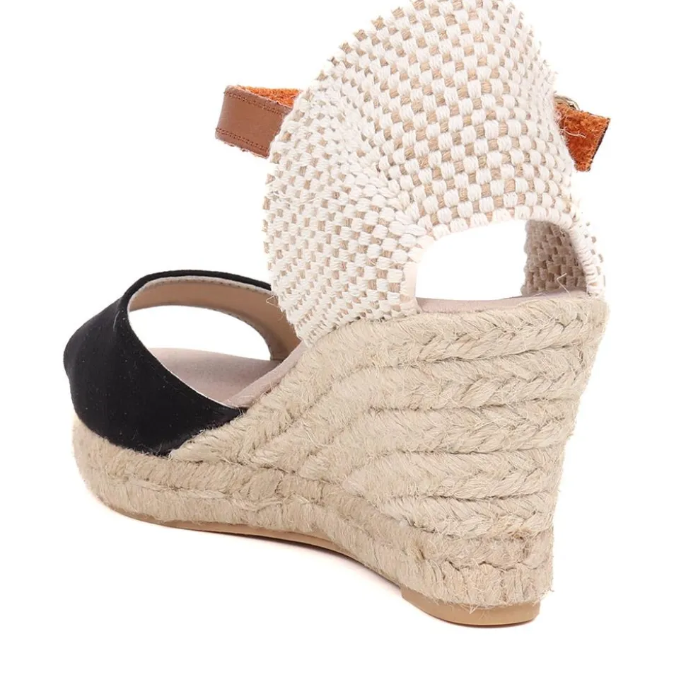 Adjustable Espadrille Sandals - Navy