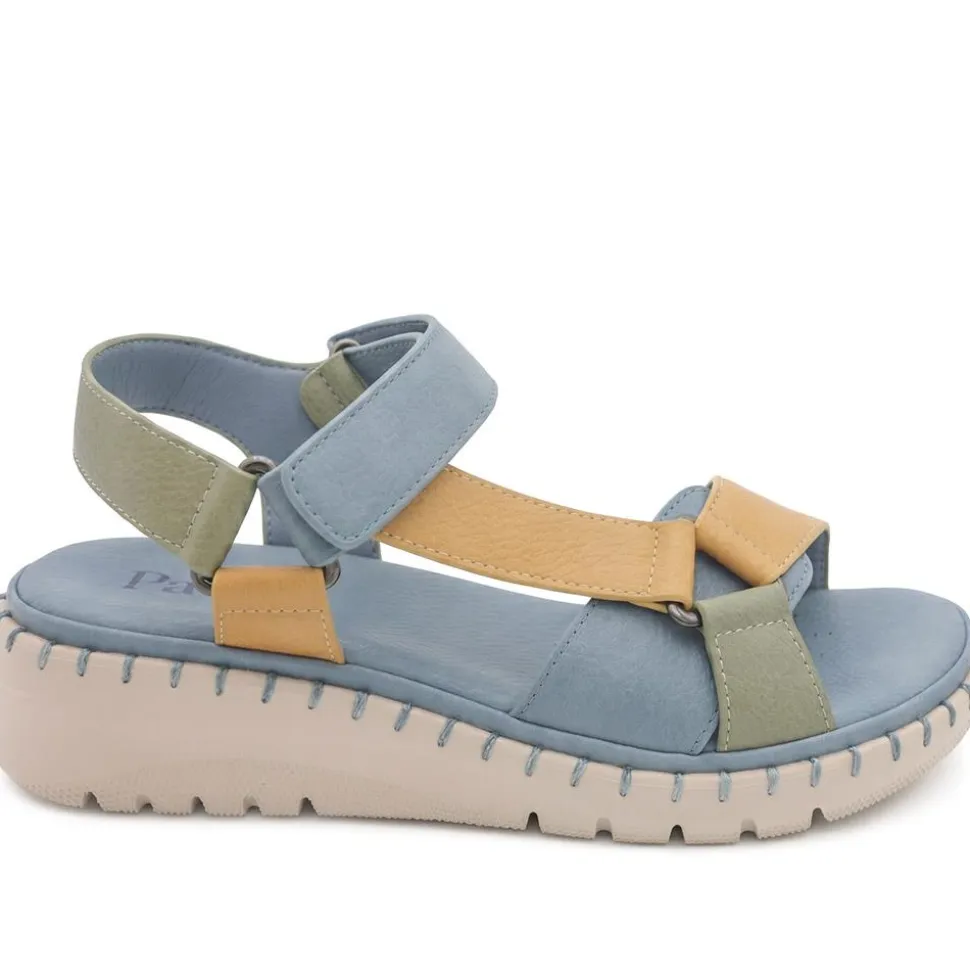 Adjustable Fastening Cushioning Sandals - Blue Multi