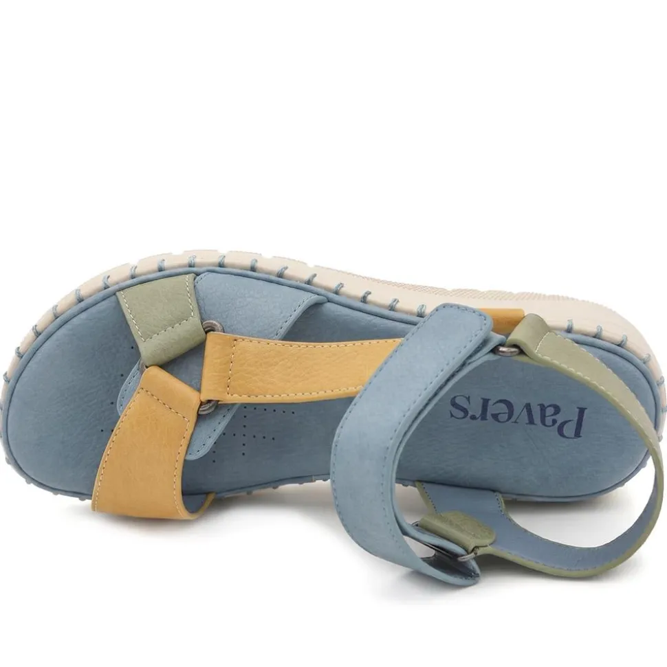 Adjustable Fastening Cushioning Sandals - Blue Multi