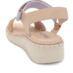 Adjustable Fastening Cushioning Sandals - Tan Multi