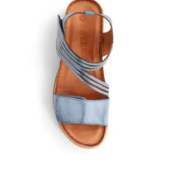 Adjustable Fasten Leather Sandals - Denim
