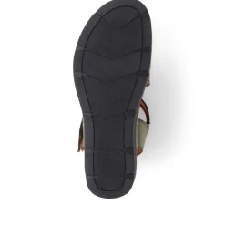 Adjustable Fasten Leather Sandals - Olive