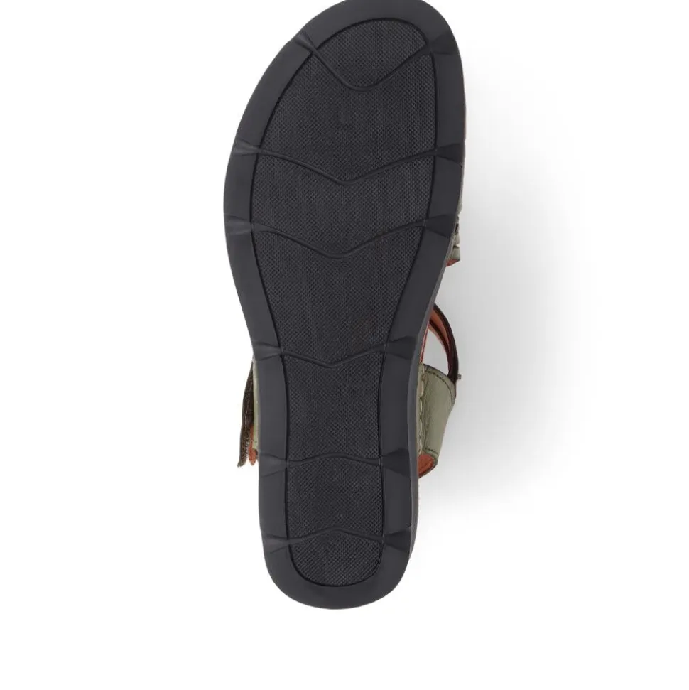 Adjustable Fasten Leather Sandals - Olive