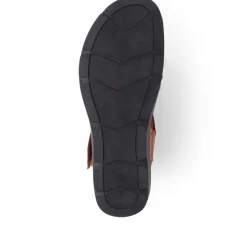 Adjustable Fasten Leather Sandals - Tan