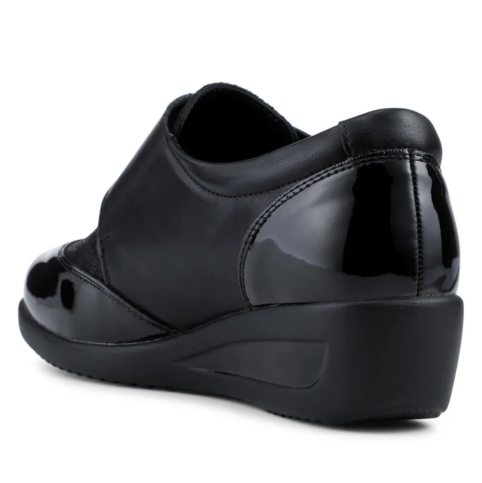 Adjustable Fit Comfy Monk Shoes - Black Multi