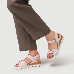 Adjustable Fit Cushioned Sandals - Beige