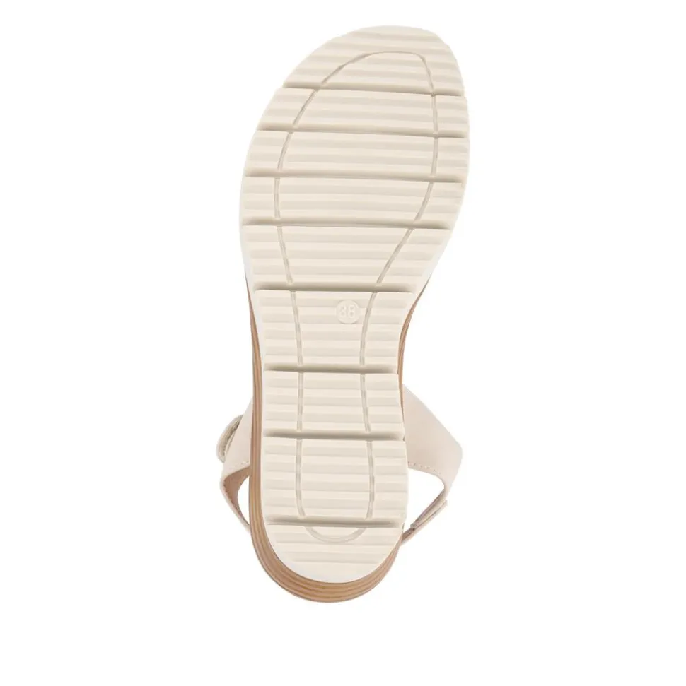 Adjustable Fit Cushioned Sandals - Beige