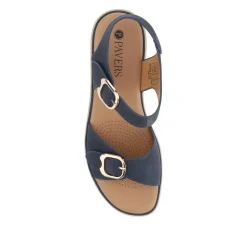 Adjustable Fit Cushioned Sandals - Navy