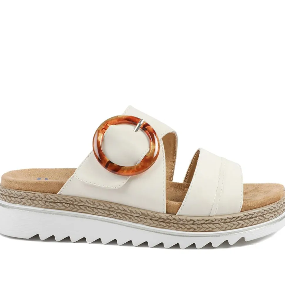 Adjustable-Fitting Mules - Beige