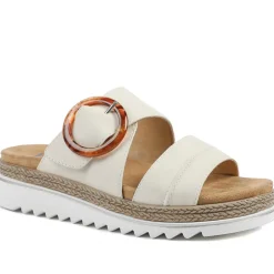 Adjustable-Fitting Mules - Beige