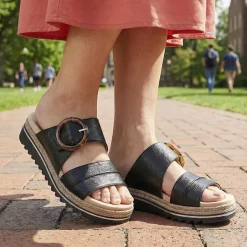 Adjustable-Fitting Mules - Black
