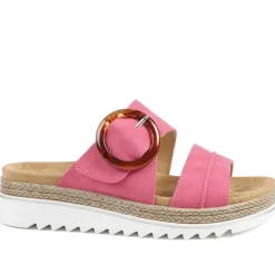 Adjustable-Fitting Mules - Fuschia