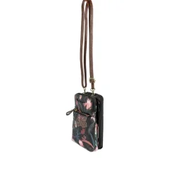 Adjustable Floral Cross-Body Bag - Black Floral
