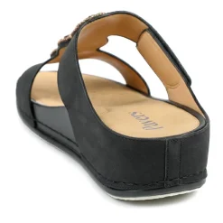 Adjustable Jewelled Strappy Sandals - Black