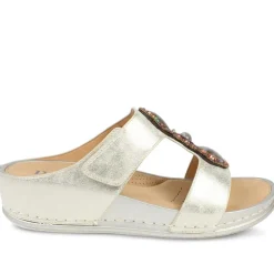 Adjustable Jewelled Strappy Sandals - Gold