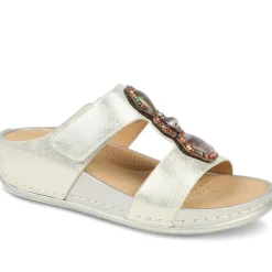 Adjustable Jewelled Strappy Sandals - Gold