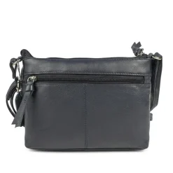 Adjustable Leather Cross Body Bag - Navy