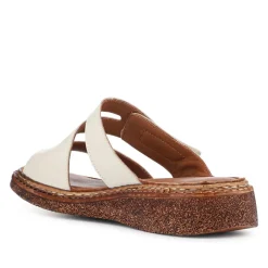 Adjustable Leather Mules - Beige