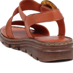 Adjustable Leather Sandals - Tan