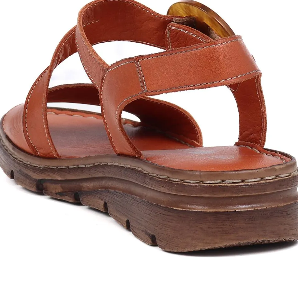 Adjustable Leather Sandals - Tan