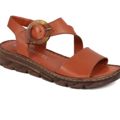 Adjustable Leather Sandals - Tan