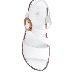 Adjustable Leather Sandals - White